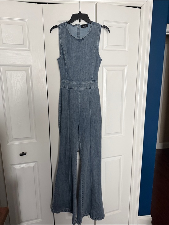 Vici Pants - VICI Sleeveless Denim Jumpsuit - Blue